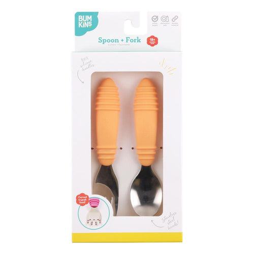 Bumkins - Spoon & Fork Set | Tangerine