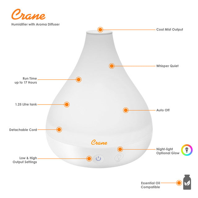 Crane - Cool Mist Humidifier + Diffuser