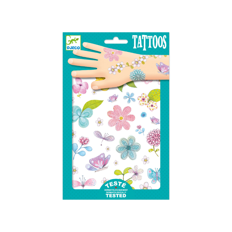 Djeco - Temporary Tattoos | Flowers of The Fields Glitter