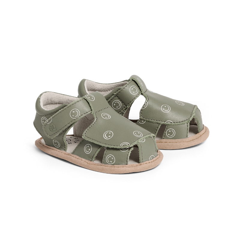 Pretty Brave - Baby Sandal Milo | Khaki Smiley