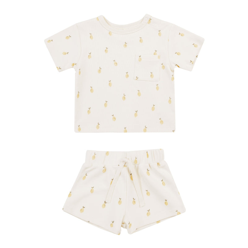 Quincy Mae - Boxy Tee + Short Set | Lemons