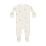 Quincy Mae - Longsleeve Zip Footed Bodysuit | Hot Air Balloons