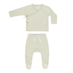 Quincy Mae - Wrap Top + Footed Pant Set | Mint