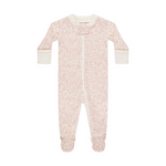 Quincy Mae - Longsleeve Zip Footed Bodysuit | Pink Blossom