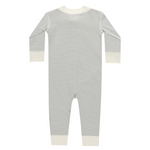 Quincy Mae - Zip Longsleeve Sleeper | Blue Micro Stripe