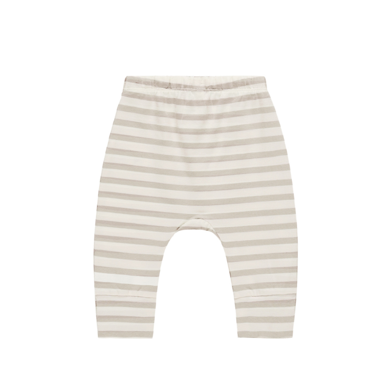 Quincy Mae - Drawstring Pant | Grey Stripe