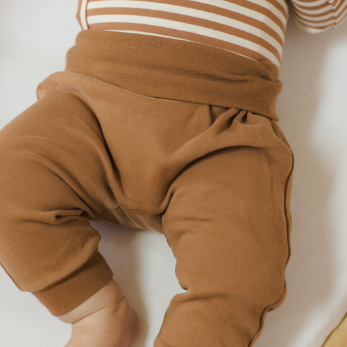 Quincy Mae - Baby Pant Set | Cinnamon + Natural