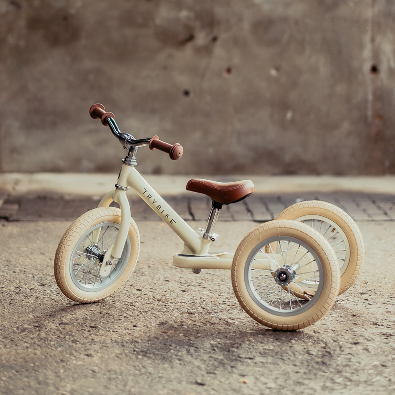 Trybike - Vintage 2 in 1 Trike | Balance Bike - Cream